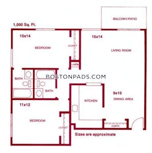 Woburn 2 Bed 1 Bath WOBURN $2,596 - $2,918